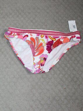 Trina Turk Size 14 Pink Psychedelic Paisley Patterned Bikini Bottoms